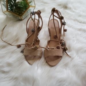 Loeffler Randall Bea Suede Ankle Wrap Sandal